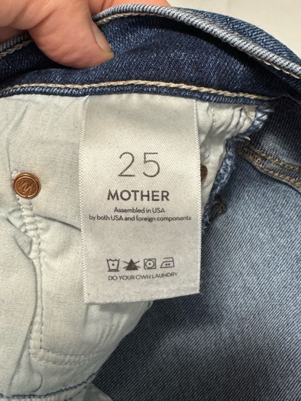 072 MOTHER Women's Tomcat Ankle Roughing It Distressed Straight Cut Jeans, Sz 25 - Picture 7 of 12